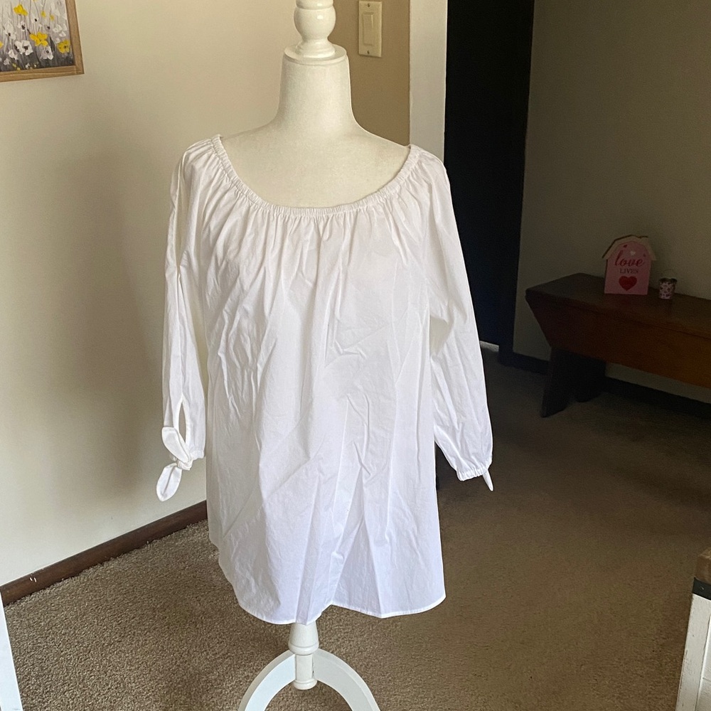 Rafaella White Peasant Blouse